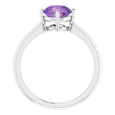 Platinum Natural Amethyst Ring